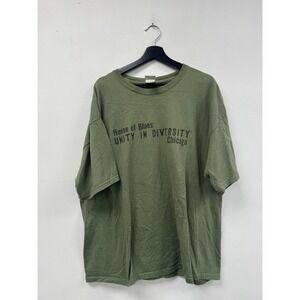 VTG House Of Blues Shirt Mens 2XL Green Chicago Unity In Diversity Graphic Tee